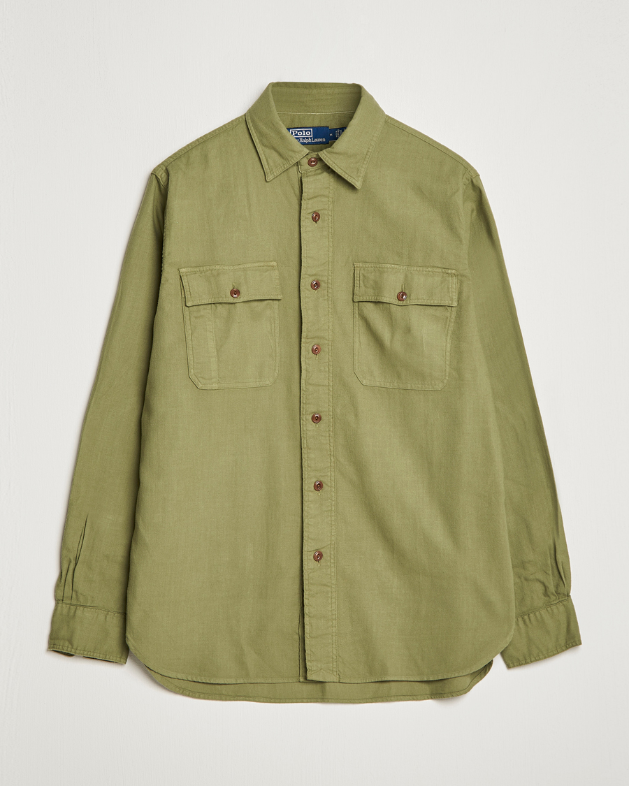 Uomini | Camicie | Polo Ralph Lauren | Cotton Overshirt Sage Olive