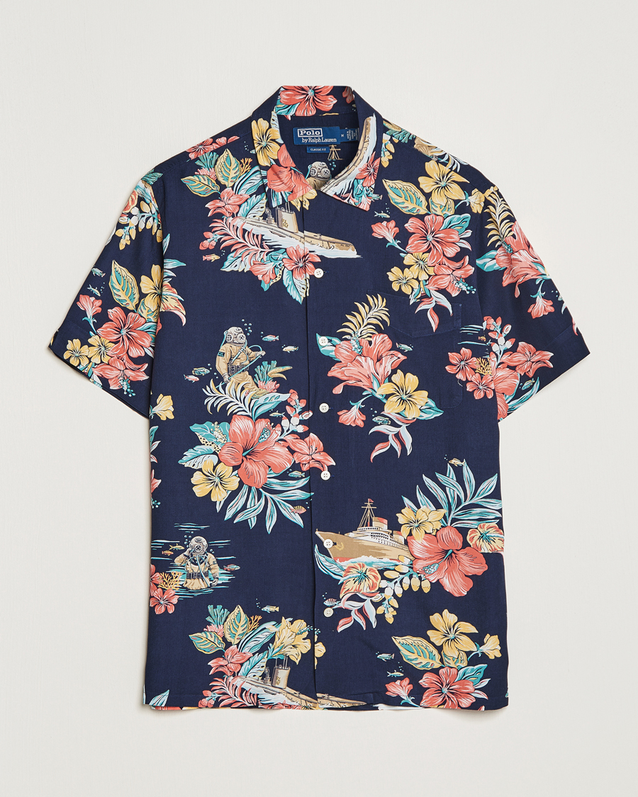 Uomini | Camicie | Polo Ralph Lauren | Printed Flower Short Sleeve Shirt Navy Multi