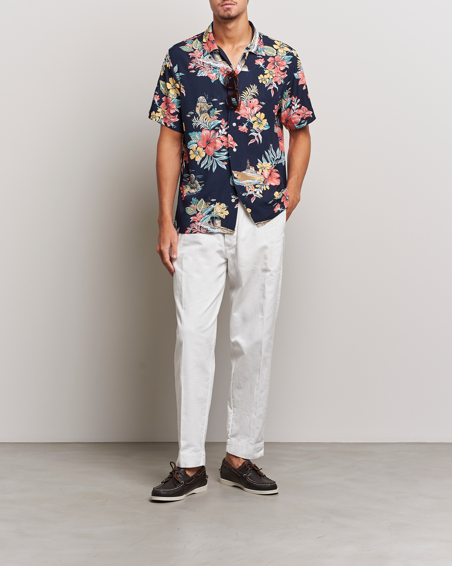 Uomini | Camicie | Polo Ralph Lauren | Printed Flower Short Sleeve Shirt Navy Multi