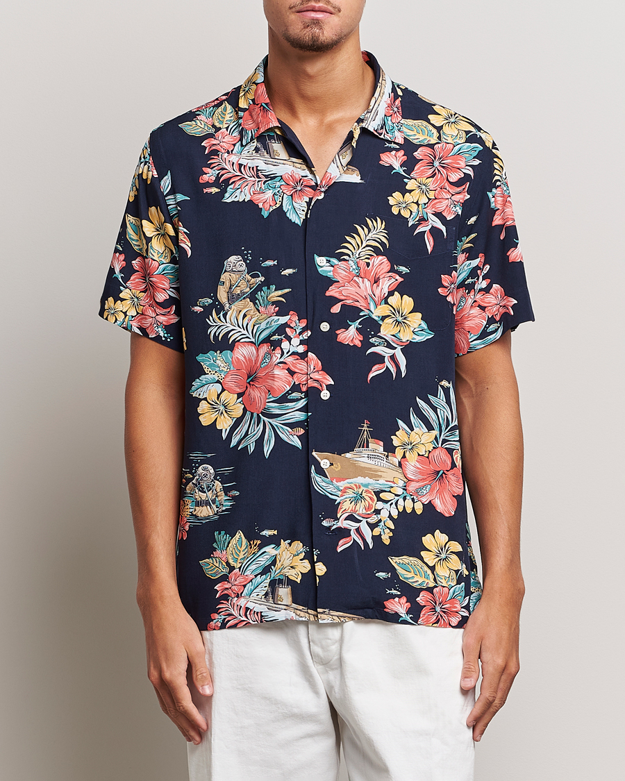 Uomini | Camicie | Polo Ralph Lauren | Printed Flower Short Sleeve Shirt Navy Multi