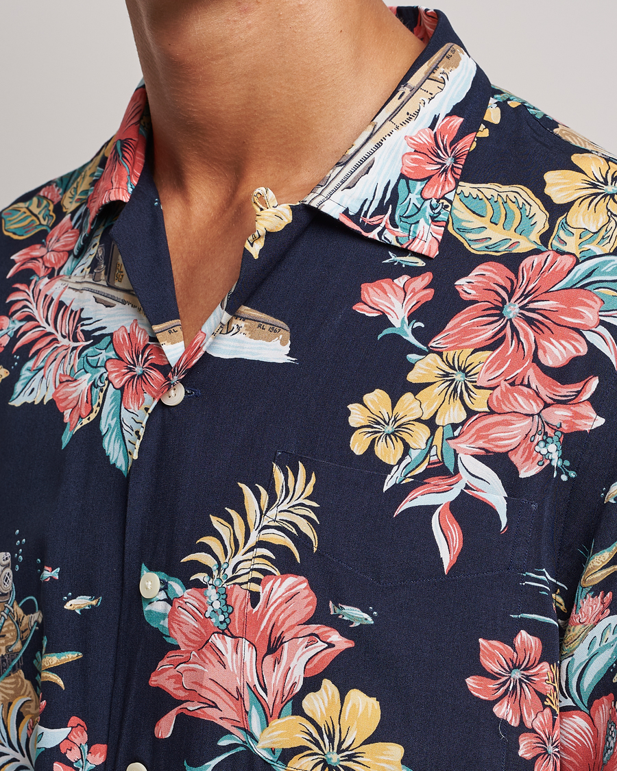 Uomini | Camicie | Polo Ralph Lauren | Printed Flower Short Sleeve Shirt Navy Multi