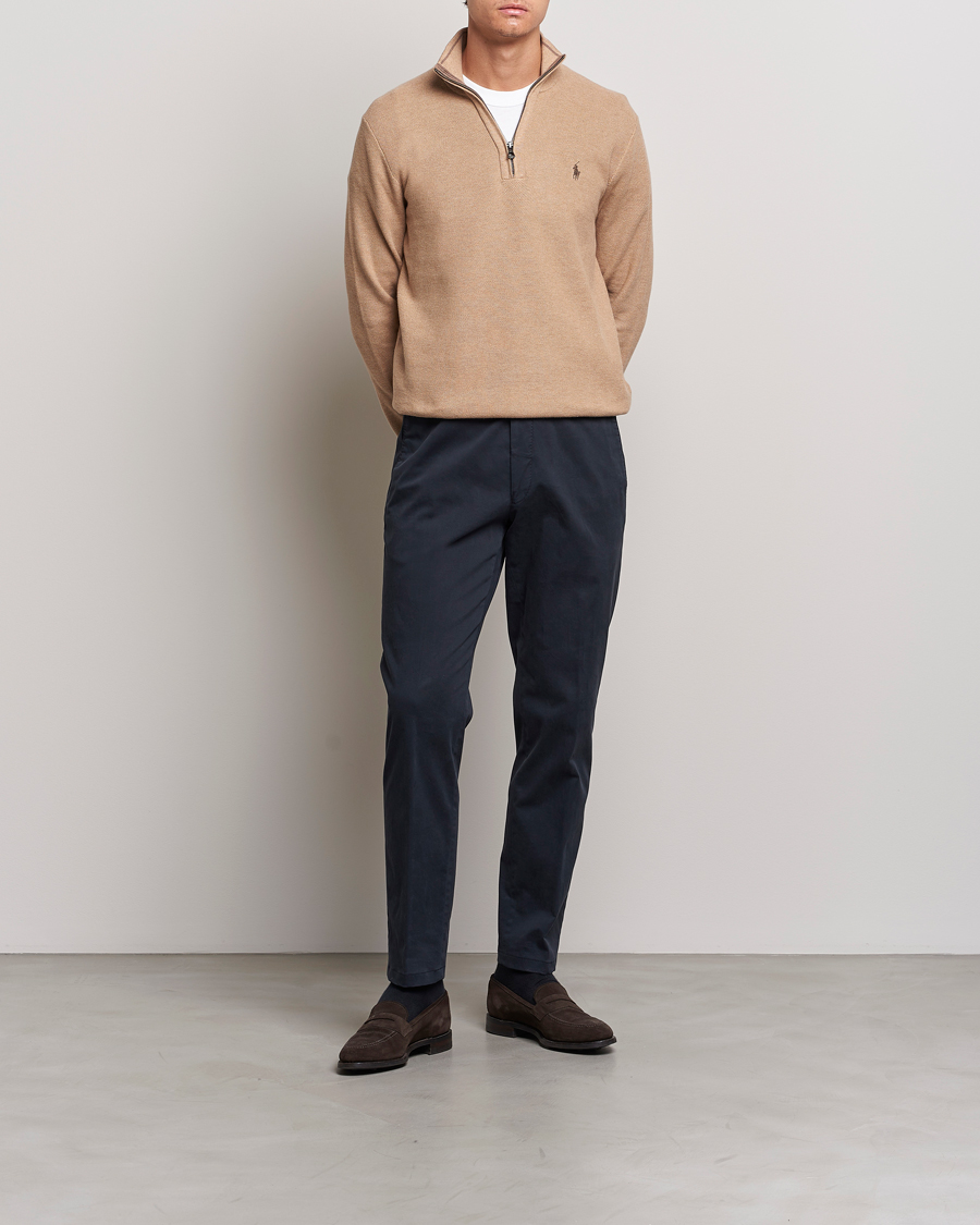 Uomini | Maglieria | Polo Ralph Lauren | Textured Half-Zip Camel Melange