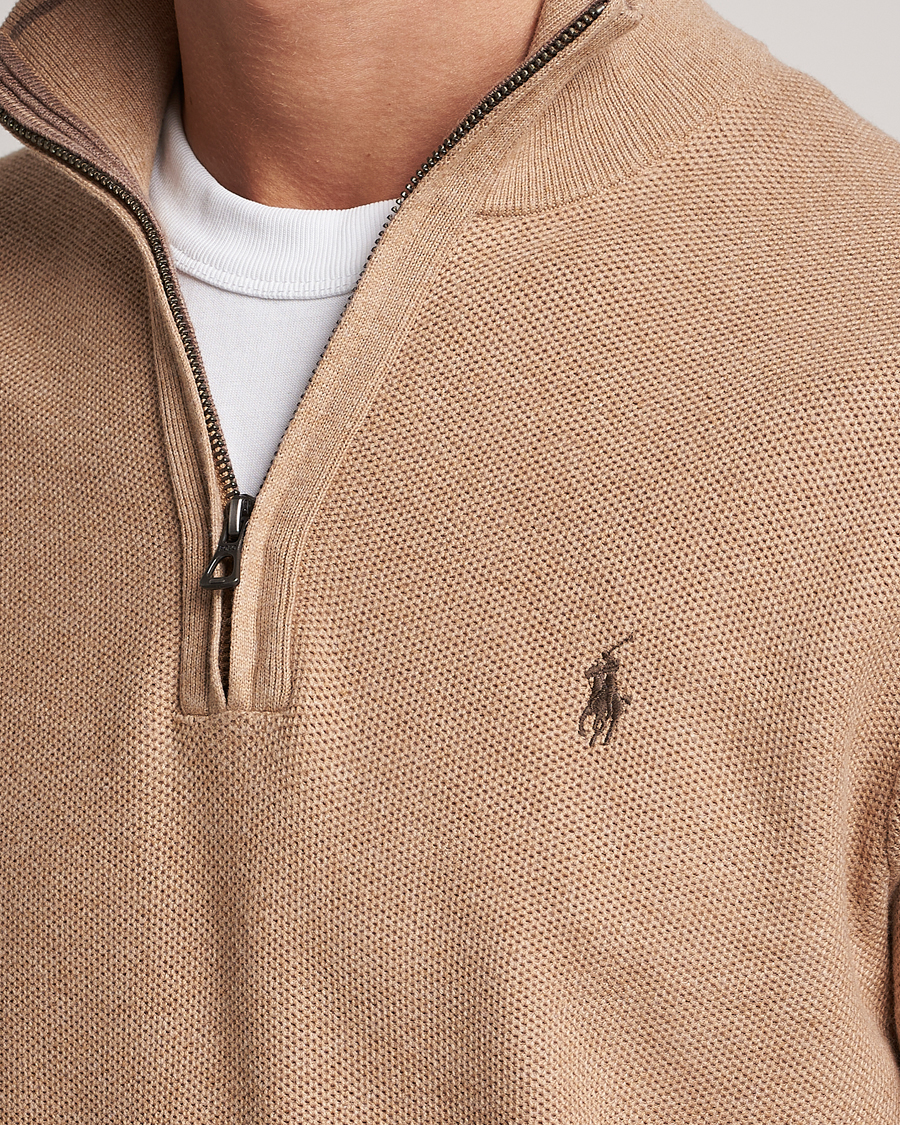 Uomini | Maglieria | Polo Ralph Lauren | Textured Half-Zip Camel Melange
