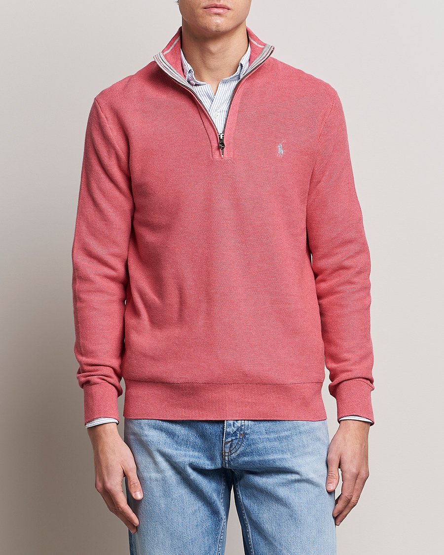 Uomini | Maglieria | Polo Ralph Lauren | Textured Half-Zip Red Sky Heather