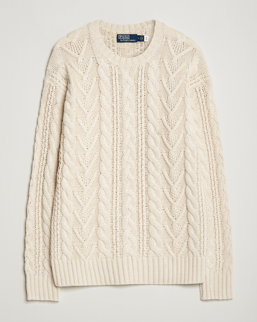 Uomini | Maglieria | Polo Ralph Lauren | Knitted Fishermen Sweater Cream