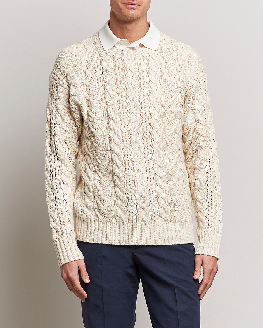 Uomini | Maglieria | Polo Ralph Lauren | Knitted Fishermen Sweater Cream