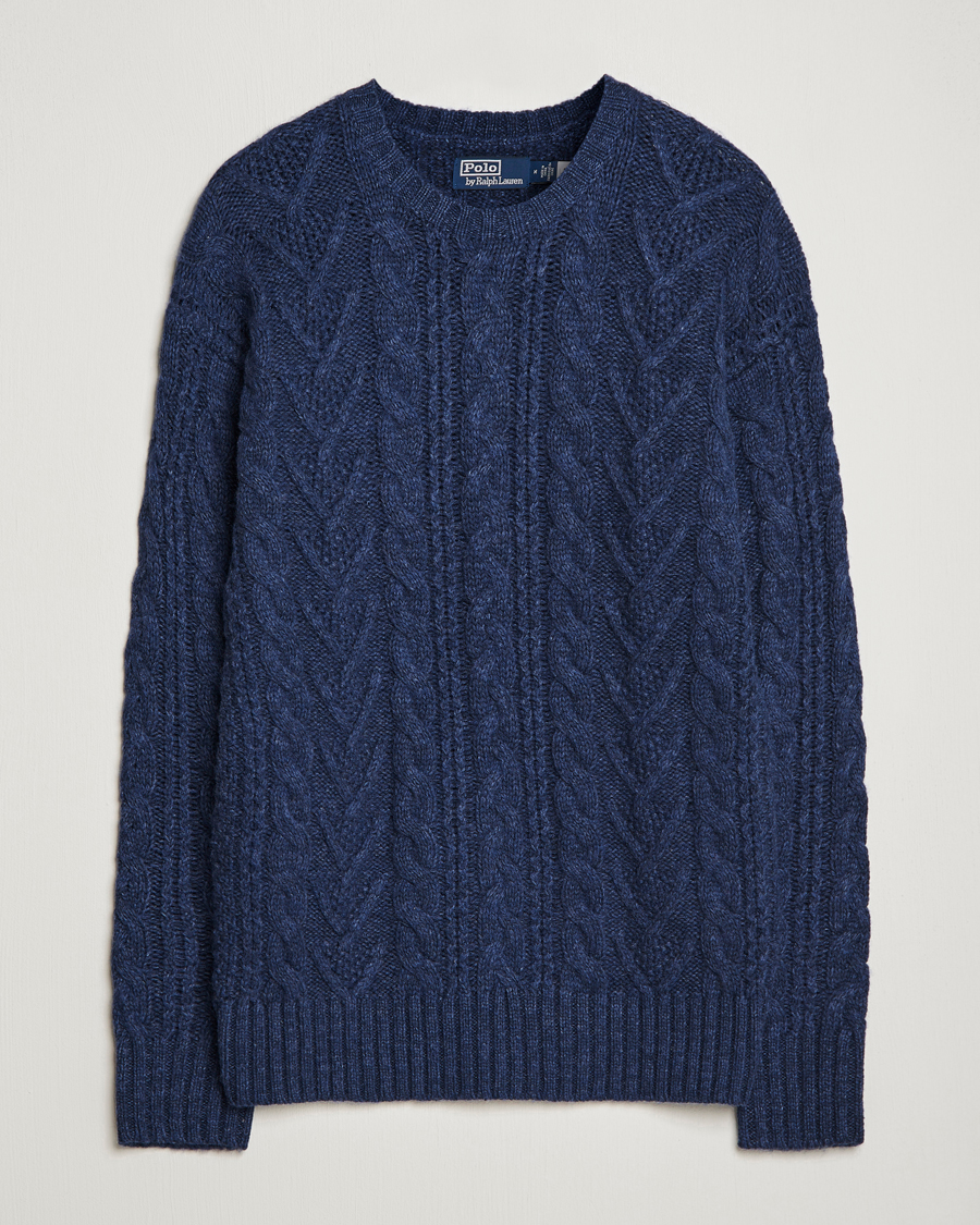 Uomini | Maglieria | Polo Ralph Lauren | Knitted Fishermen Sweater Mid Blue Heather