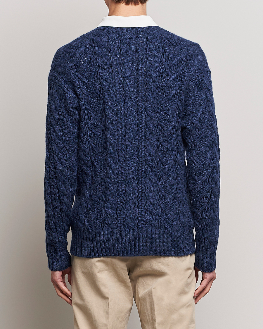 Uomini | Maglieria | Polo Ralph Lauren | Knitted Fishermen Sweater Mid Blue Heather