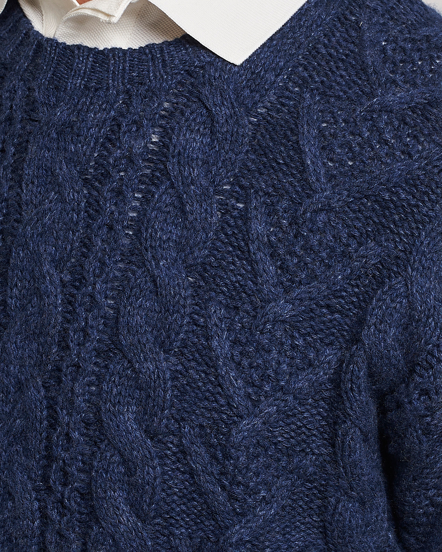 Uomini | Maglieria | Polo Ralph Lauren | Knitted Fishermen Sweater Mid Blue Heather