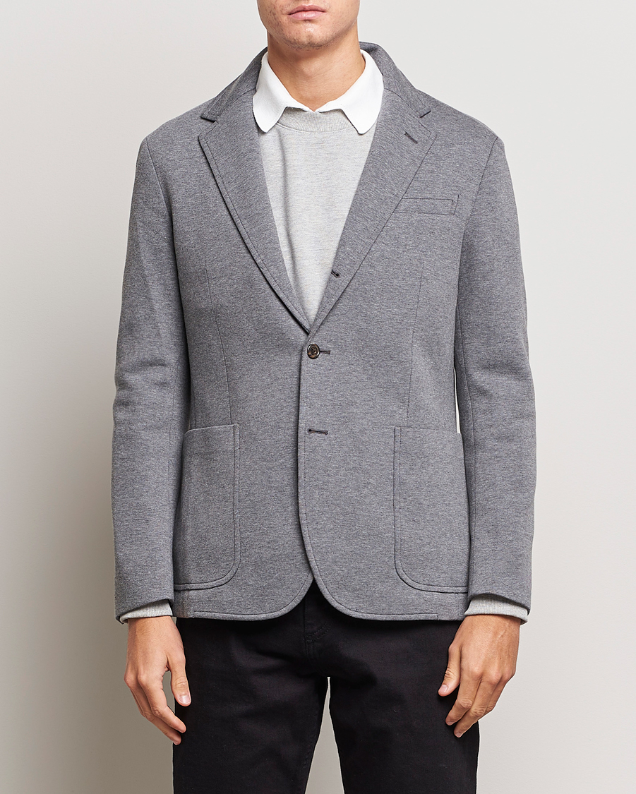 Uomini | Blazers | Polo Ralph Lauren | Double Knit Jersey Blazer Medium Grey Heather