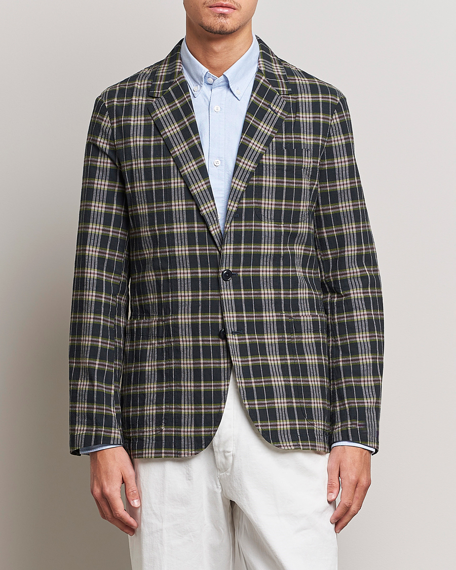 Uomini | Blazers | Polo Ralph Lauren | Cotton Madras Checked Blazer Navy/Olive/Burgundy
