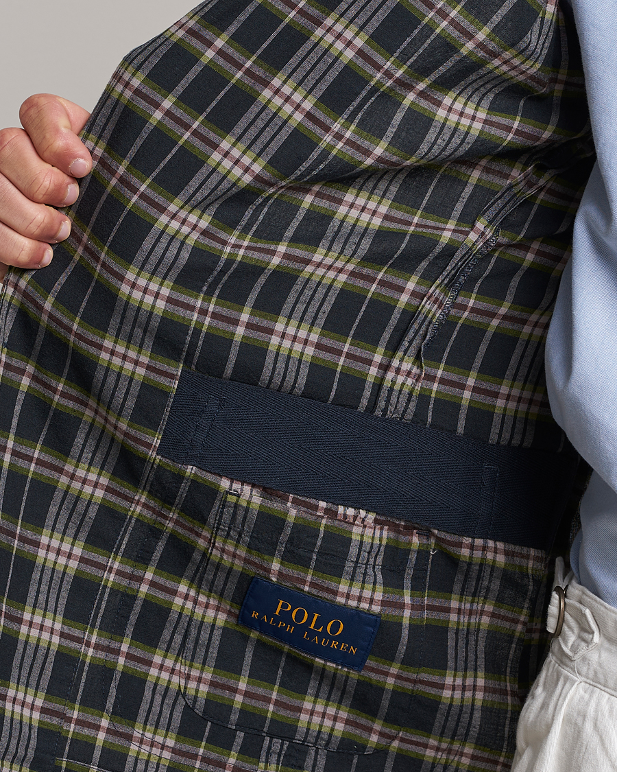 Uomini | Blazers | Polo Ralph Lauren | Cotton Madras Checked Blazer Navy/Olive/Burgundy