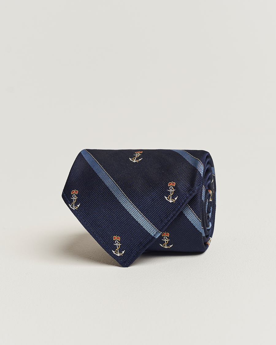Uomini | Polo Ralph Lauren Vintage Striped Anchor Tie Navy/Blue | Polo Ralph Lauren | Vintage Striped Anchor Tie Navy/Blue