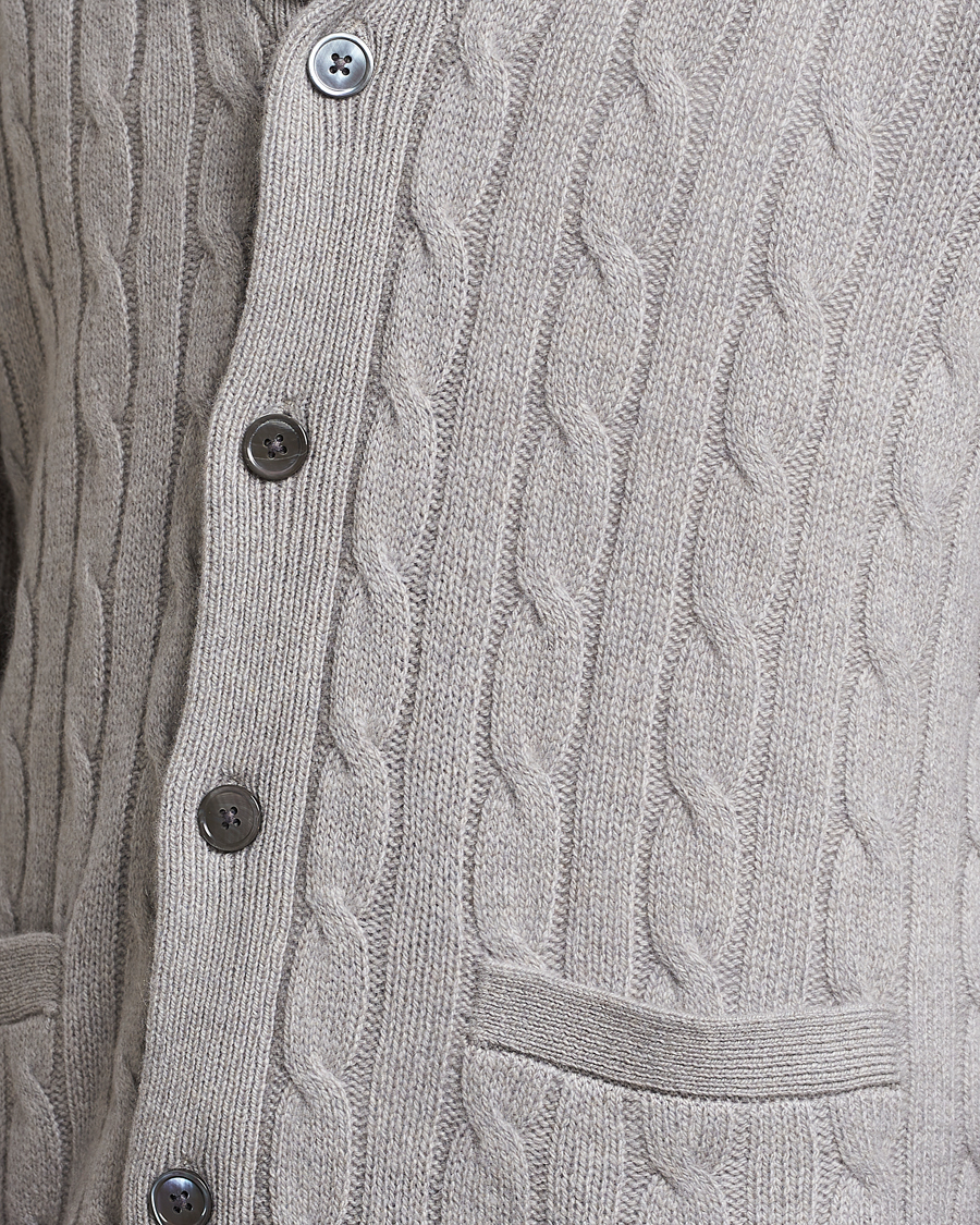 Uomini | Maglieria | Polo Ralph Lauren | Cashmere Cable Shawl Collar Cardigan Grey Heather