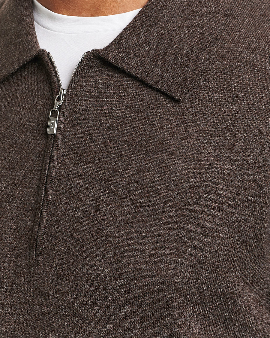 Uomini | Maglieria | Tiger of Sweden | Orbit Half Zip Merino Coffee