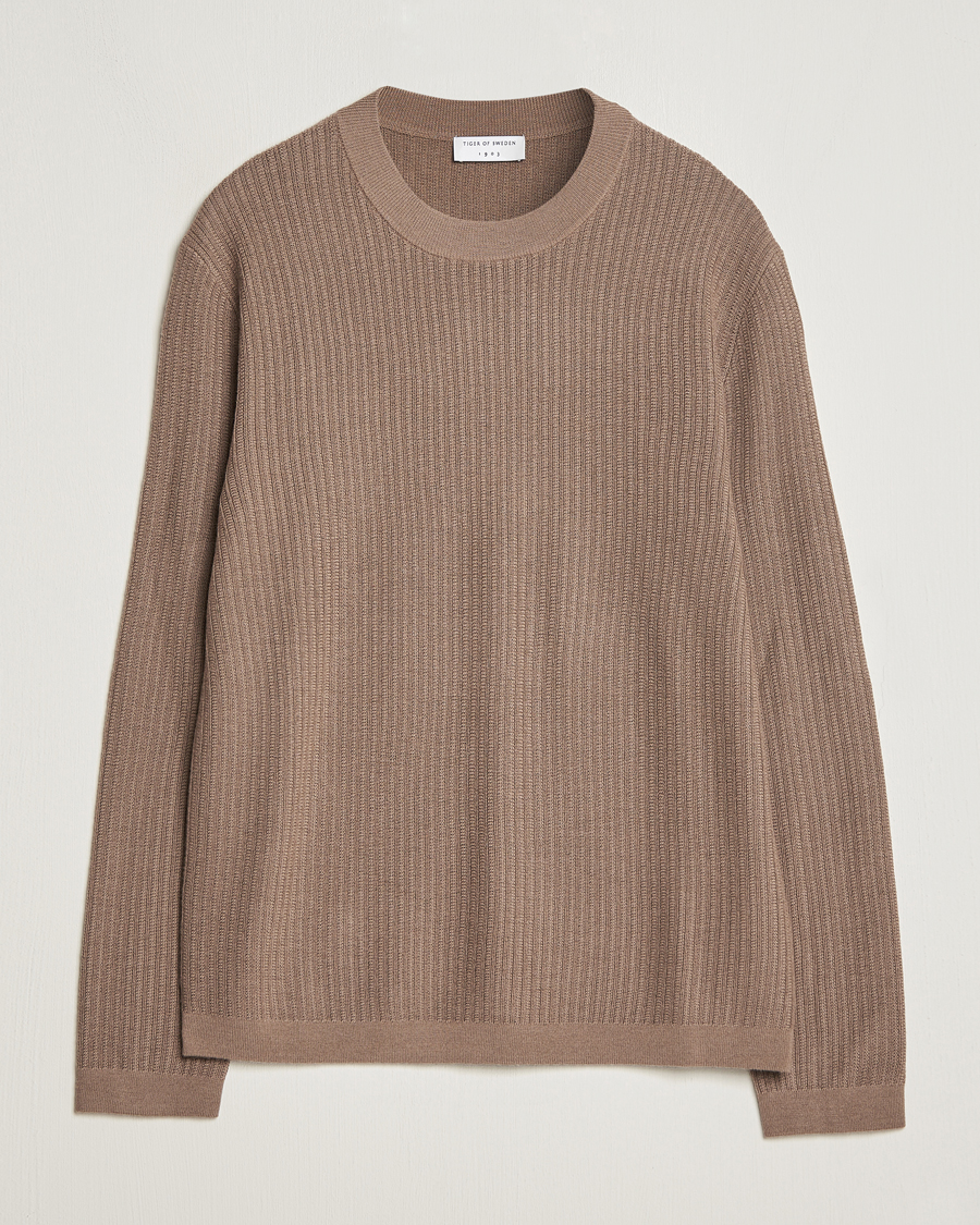 Uomini | Maglieria | Tiger of Sweden | Elssler Merino Pullover Olive Grey