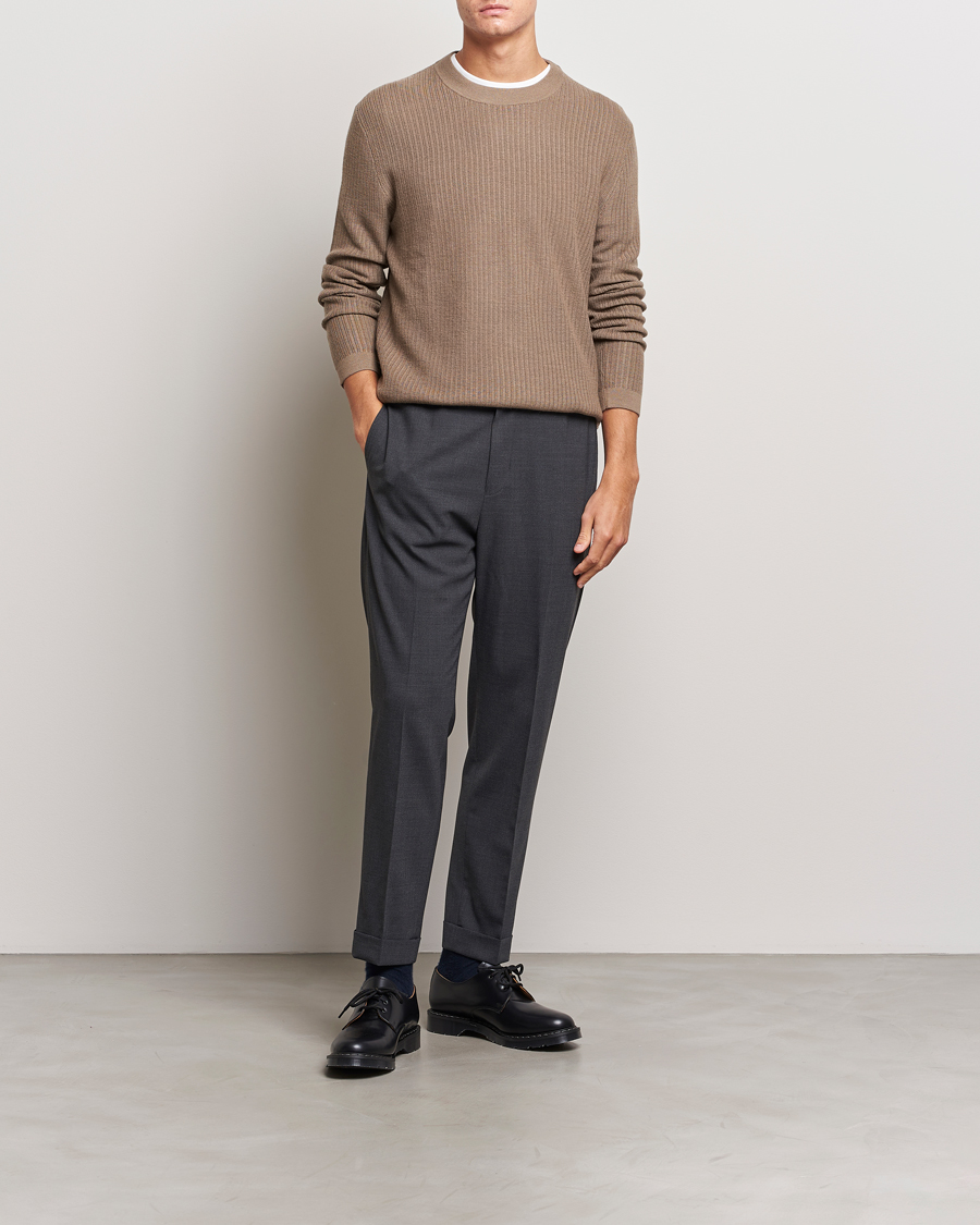 Uomini | Maglieria | Tiger of Sweden | Elssler Merino Pullover Olive Grey