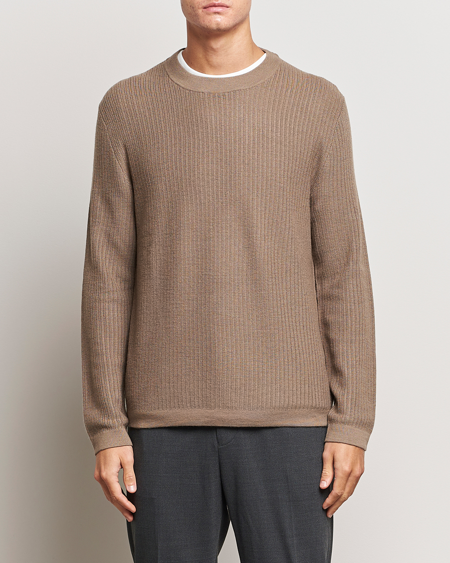 Uomini | Maglieria | Tiger of Sweden | Elssler Merino Pullover Olive Grey