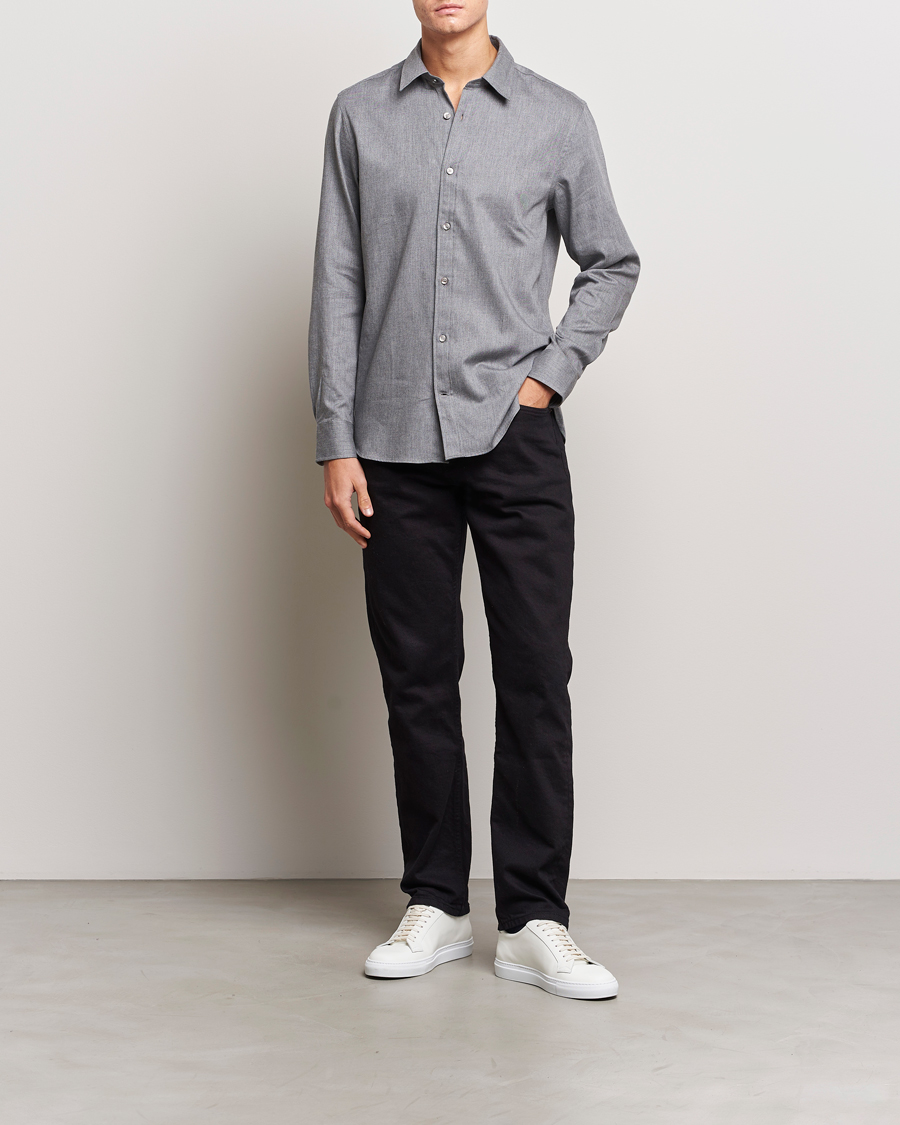 Uomini | Camicie | Tiger of Sweden | Benjamin Flannel Shirt  Grey Melange