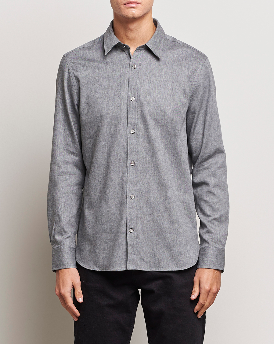 Uomini | Camicie | Tiger of Sweden | Benjamin Flannel Shirt  Grey Melange