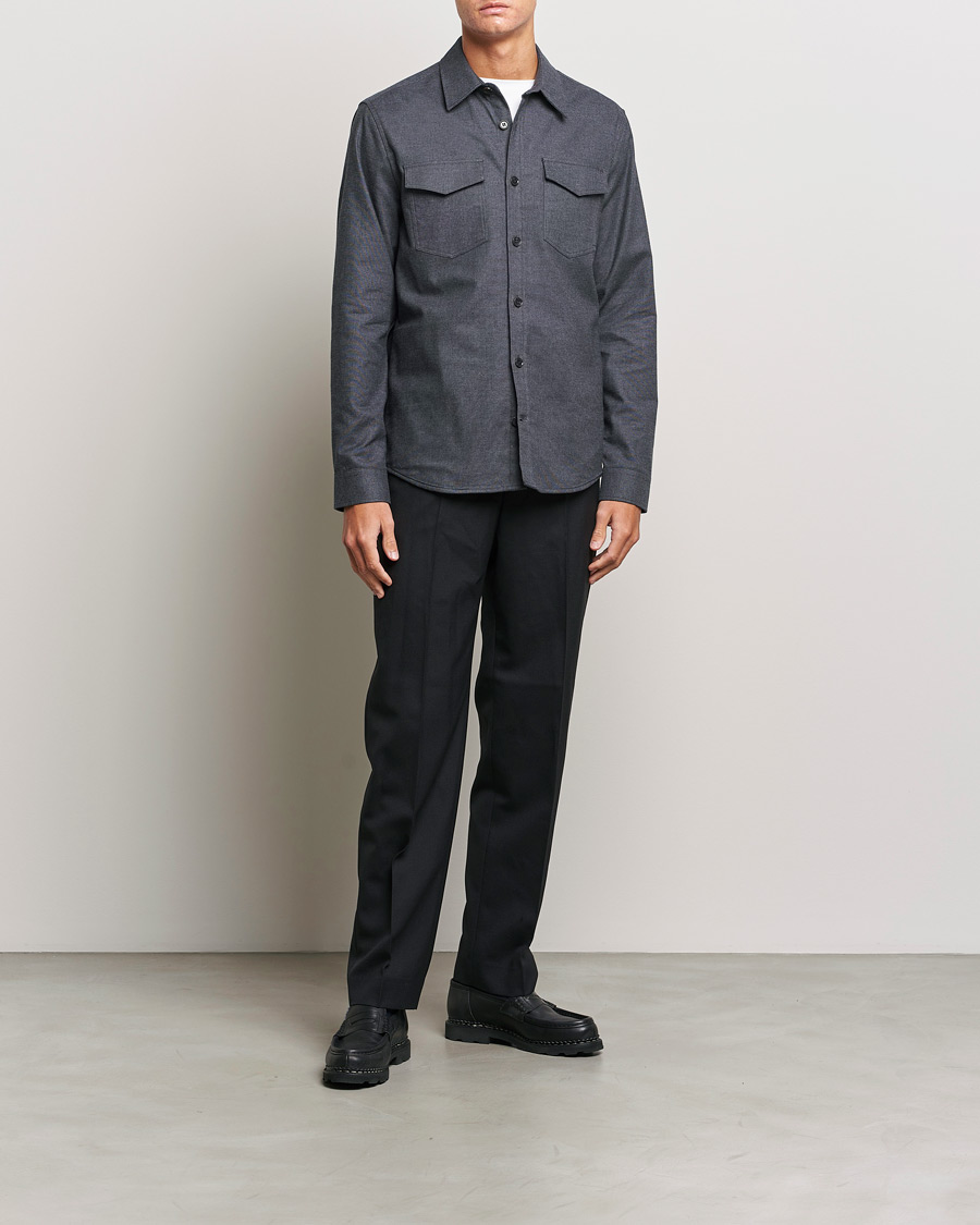 Uomini | Camicie | Tiger of Sweden | Arnou Cotton Pocket Shirt Grey