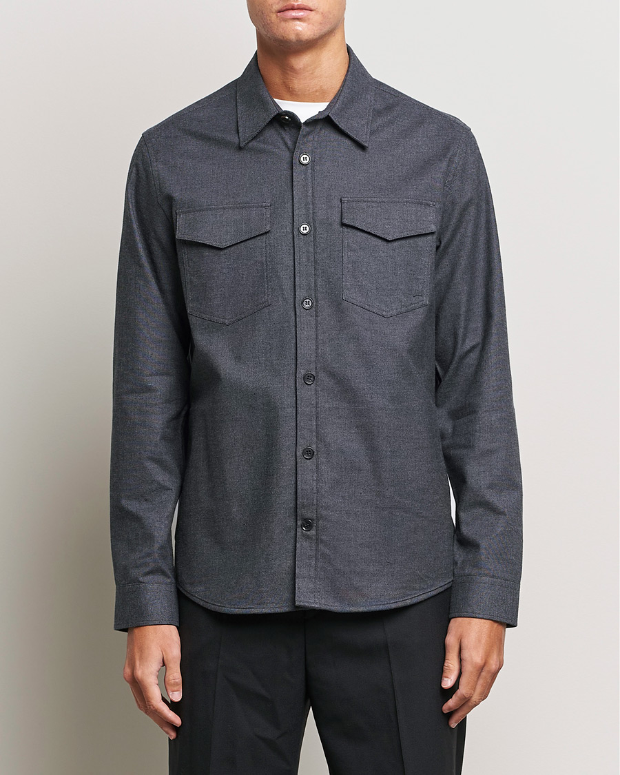 Uomini | Camicie | Tiger of Sweden | Arnou Cotton Pocket Shirt Grey