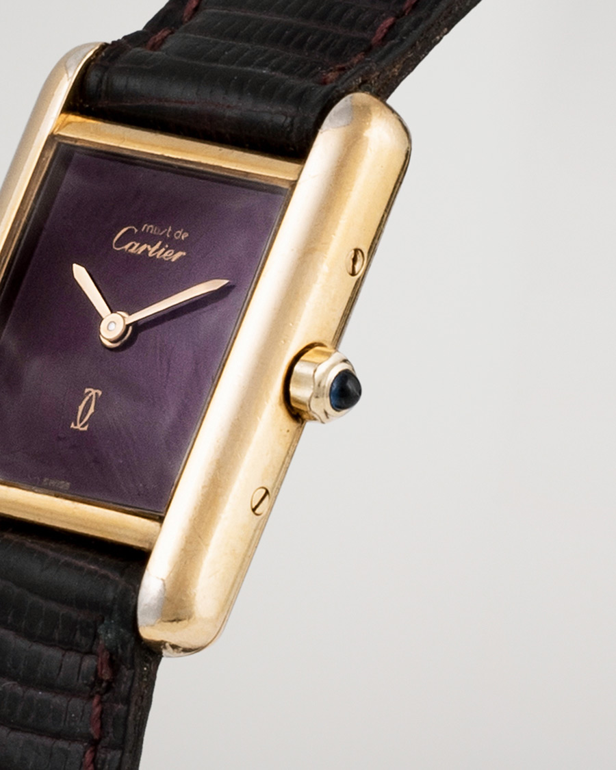 Uomini | Pre-Owned & Vintage Watches | Cartier Pre-Owned | Must de Cartier Tank Gold Brown