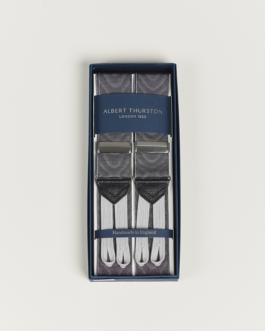 Uomini | Albert Thurston Moiré Braces 40mm Grey | Albert Thurston | Moiré Braces 40mm Grey