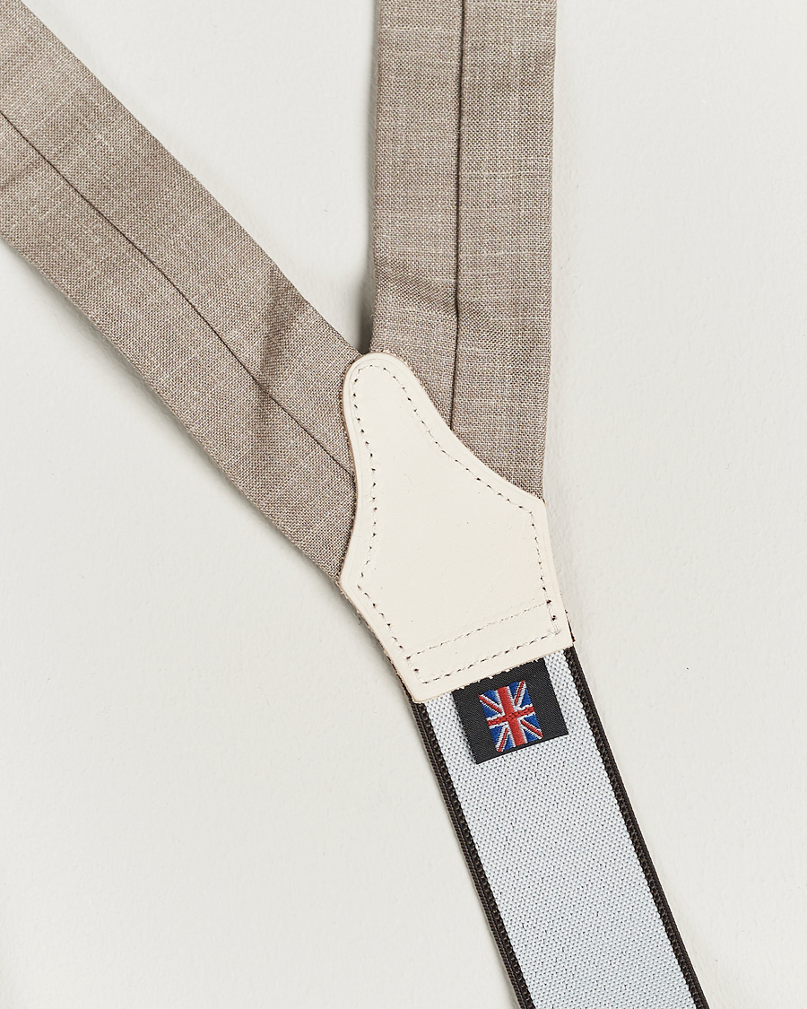 Uomini | Albert Thurston Linen Braces Beige | Albert Thurston | Linen Braces Beige
