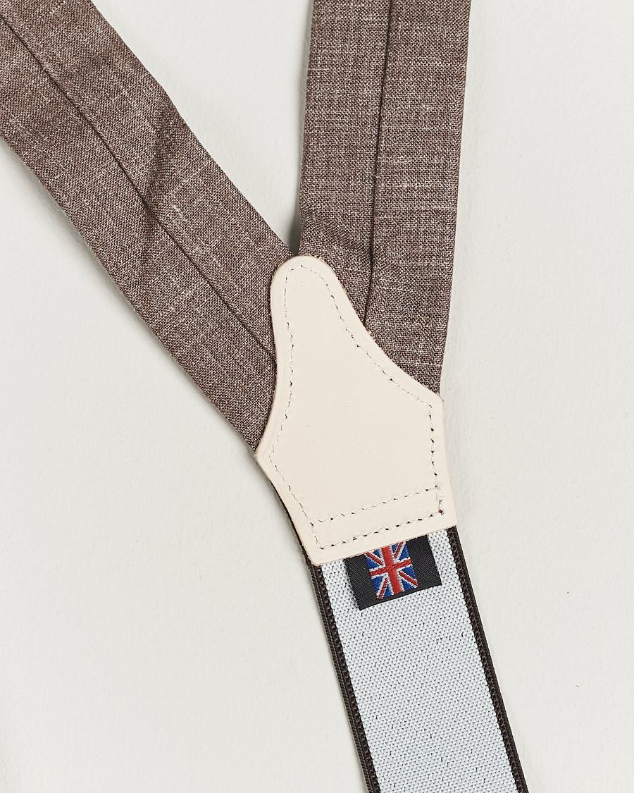Uomini | Albert Thurston Linen Braces Brown | Albert Thurston | Linen Braces Brown
