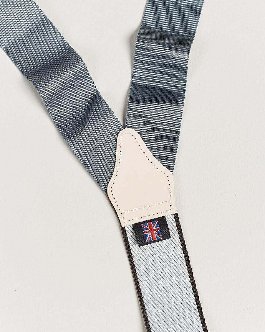 Uomini | Albert Thurston Elastic Ribbed Rigid Braces 35mm Dove Grey | Albert Thurston | Elastic Ribbed Rigid Braces 35mm Dove Grey