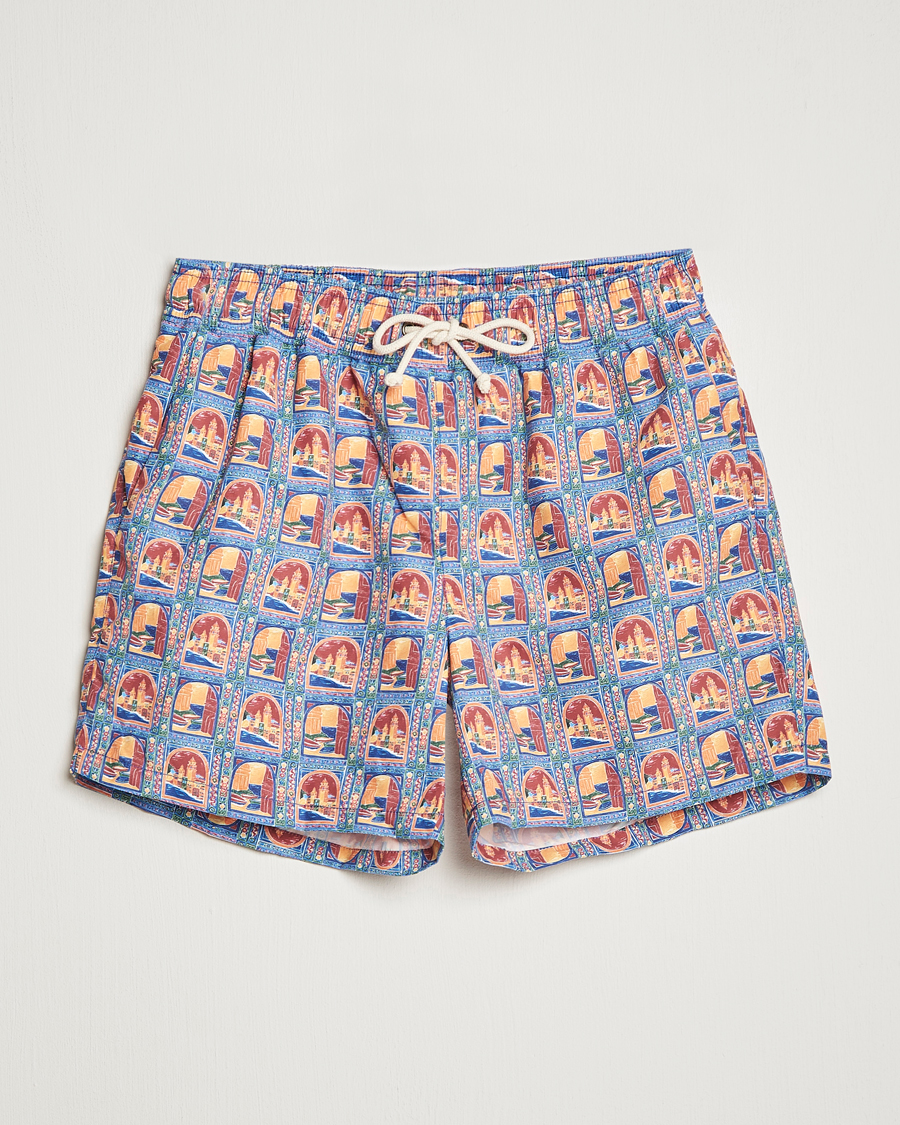 Uomini | Costumi da bagno | Ripa Ripa | Printed Swimshorts Orange/Light Blue