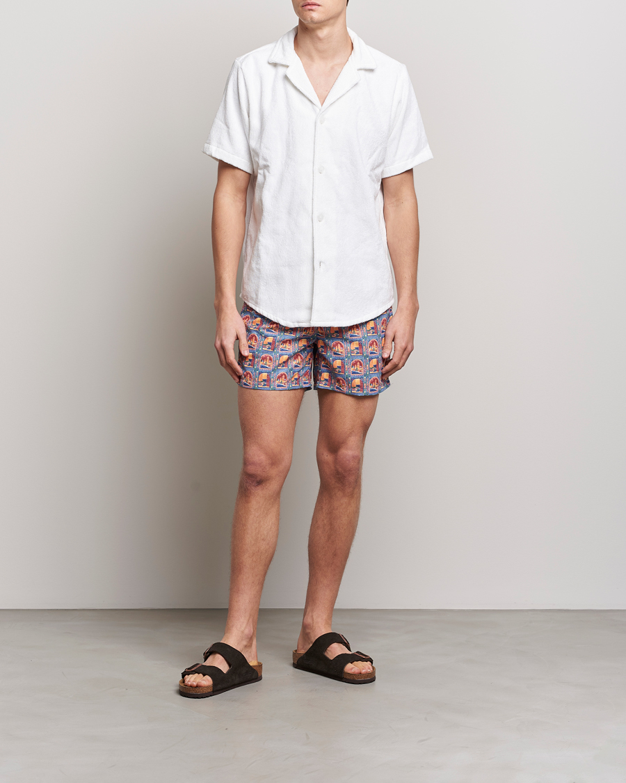 Uomini | Costumi da bagno | Ripa Ripa | Printed Swimshorts Orange/Light Blue