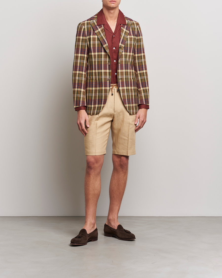 Uomini | Blazers | Beams F | Patch Pocket Blazer Dark Brown Madras