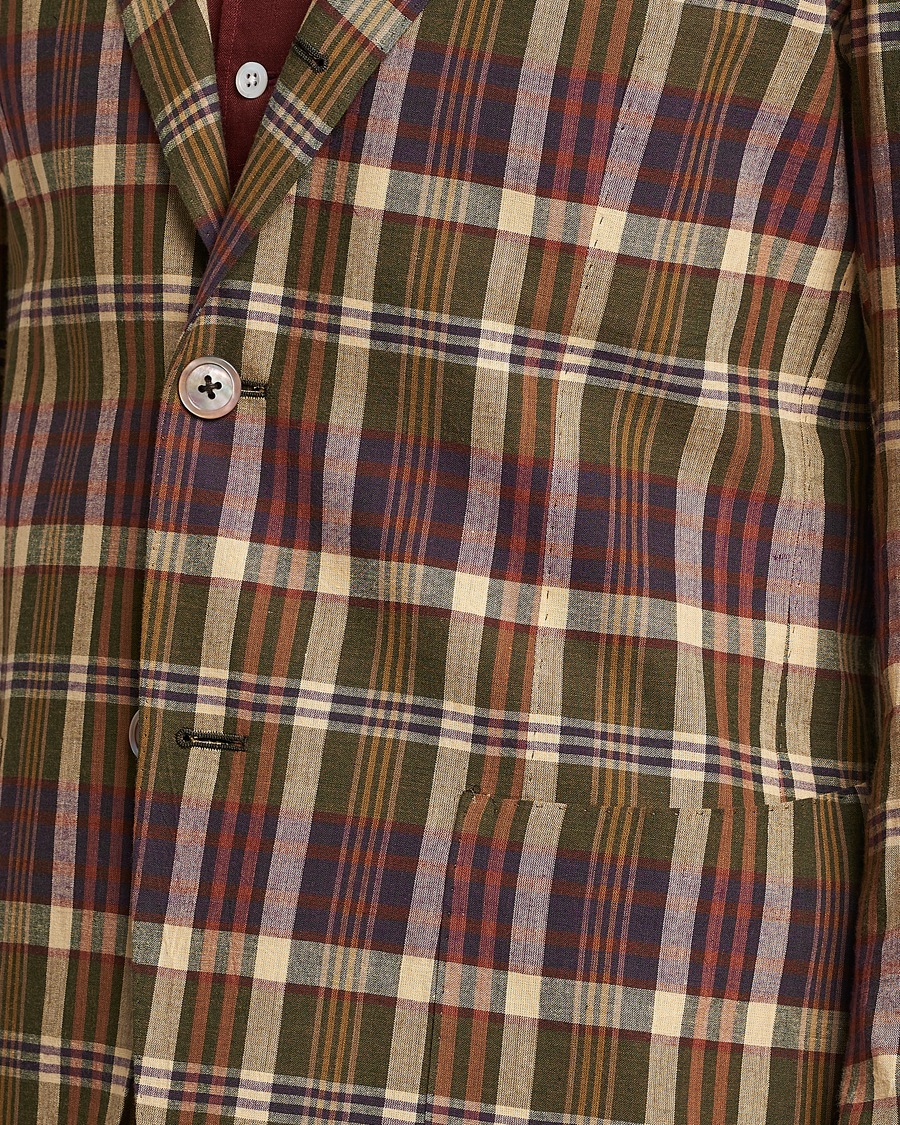 Uomini | Blazers | Beams F | Patch Pocket Blazer Dark Brown Madras