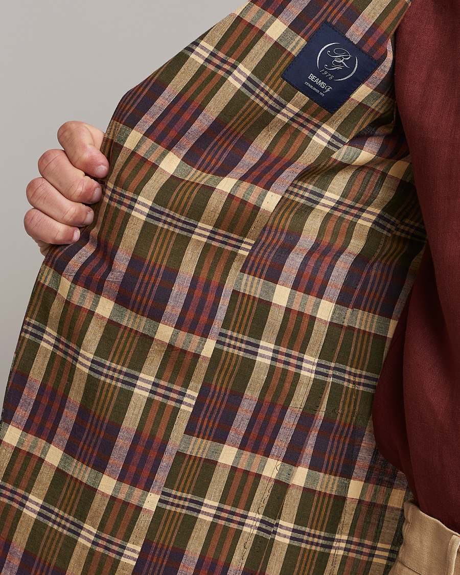 Uomini | Blazers | Beams F | Patch Pocket Blazer Dark Brown Madras