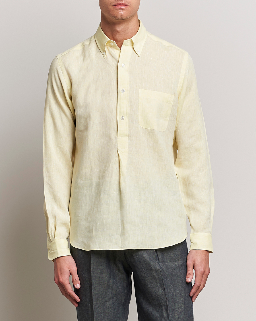 Uomini | Camicie | Beams F | Button Down Pullover Shirt Yellow