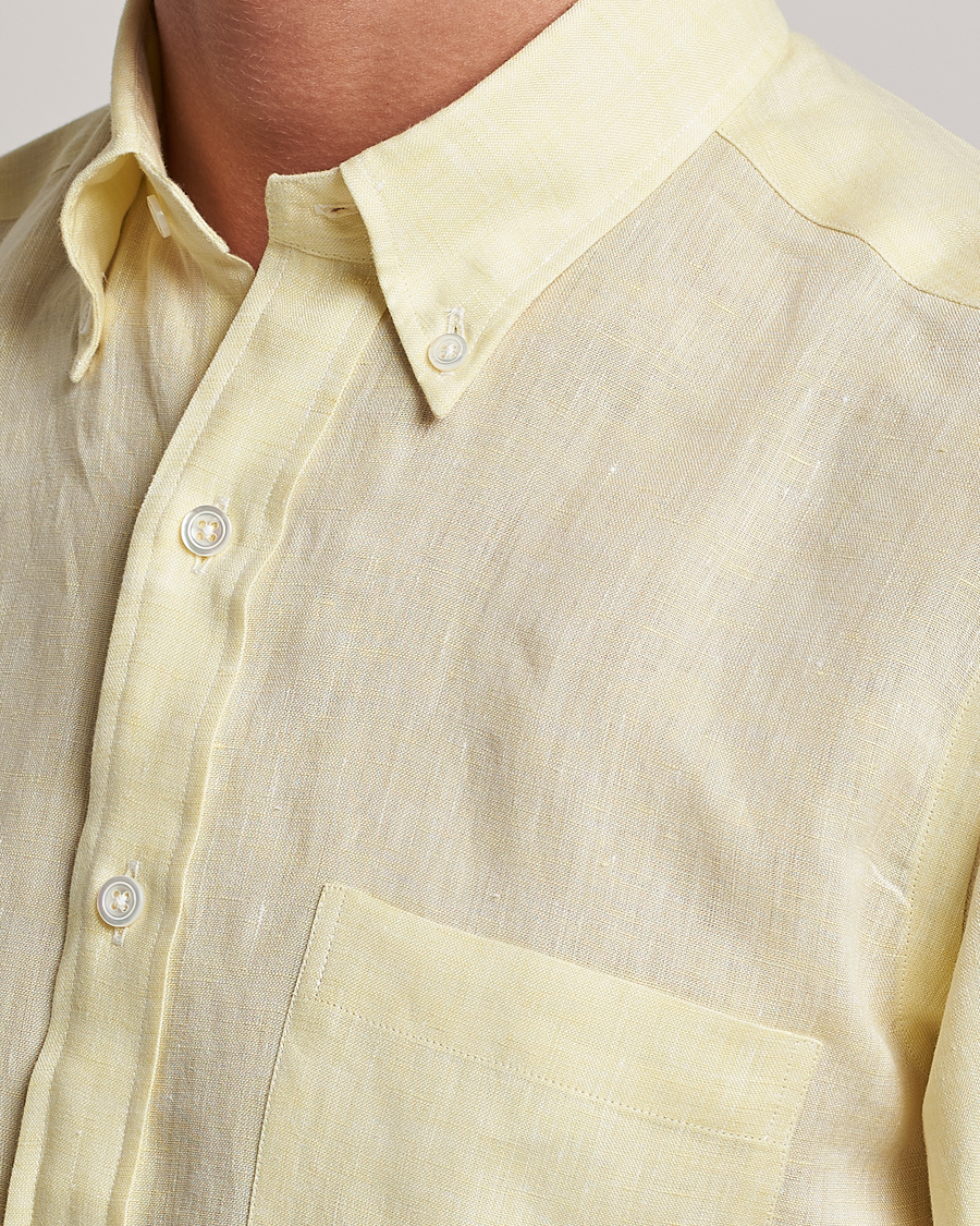 Uomini | Camicie | Beams F | Button Down Pullover Shirt Yellow