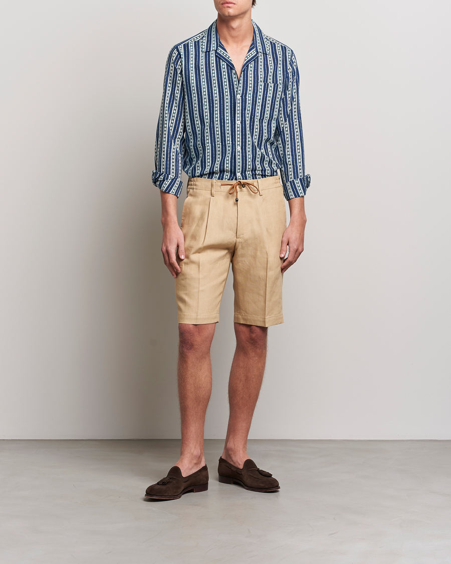 Uomini | Camicie | Beams F | Relaxed Cotton Shirt Blue Stripes
