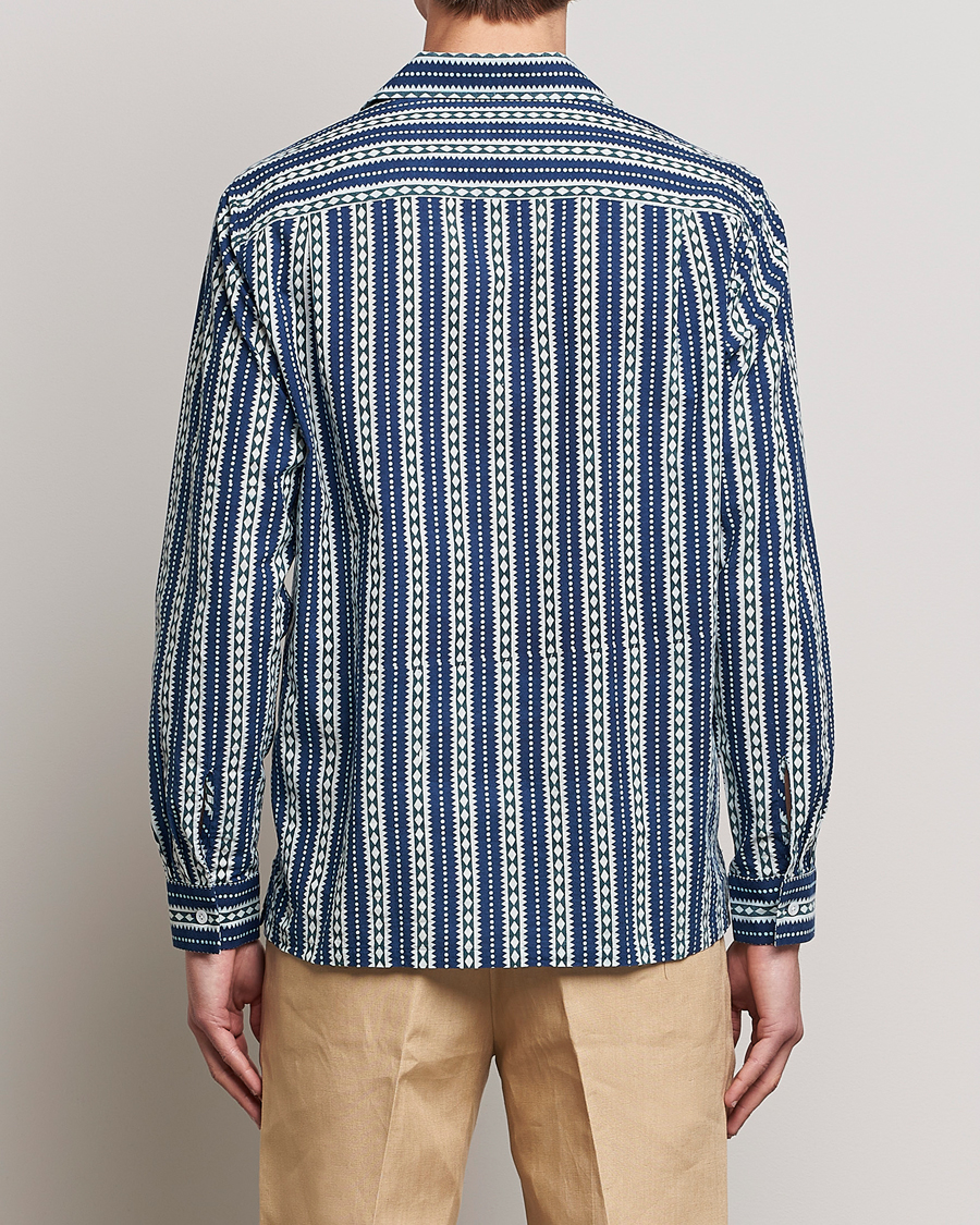Uomini | Camicie | Beams F | Relaxed Cotton Shirt Blue Stripes
