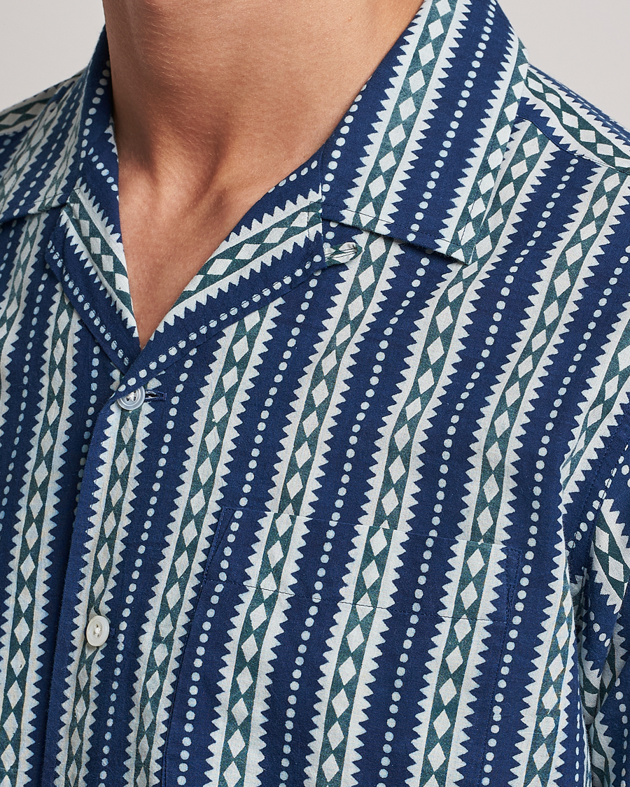 Uomini | Camicie | Beams F | Relaxed Cotton Shirt Blue Stripes