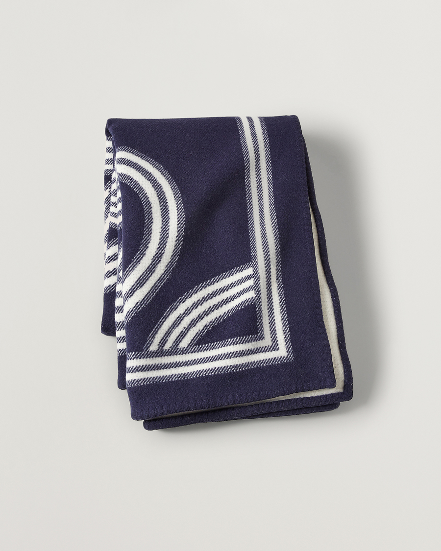 Uomini | Ralph Lauren Home Berken Wool/Cashmere Signature Logo Blanket Navy | Ralph Lauren Home | Berken Wool/Cashmere Signature Logo Blanket Navy