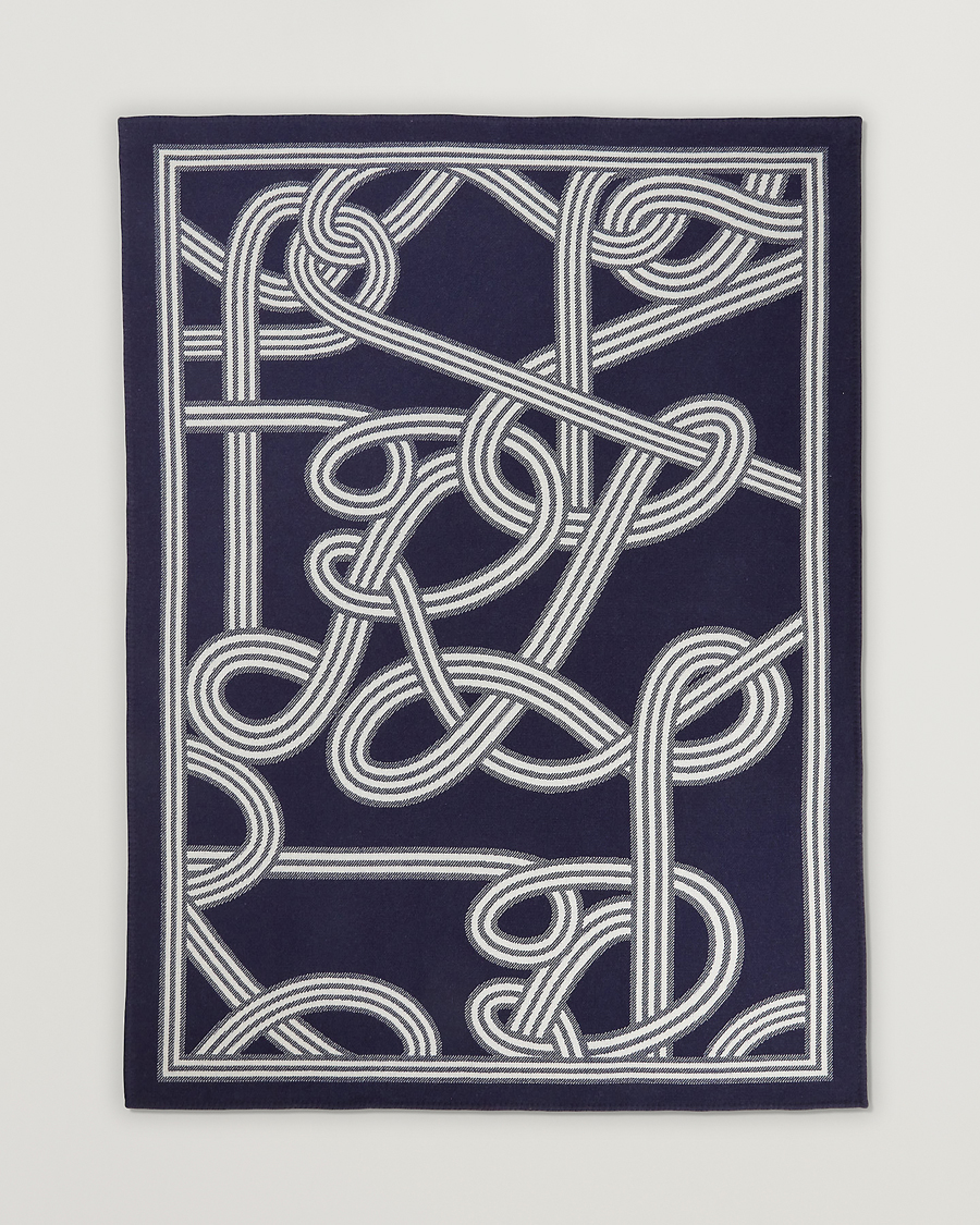 Uomini | Ralph Lauren Home Berken Wool/Cashmere Signature Logo Blanket Navy | Ralph Lauren Home | Berken Wool/Cashmere Signature Logo Blanket Navy