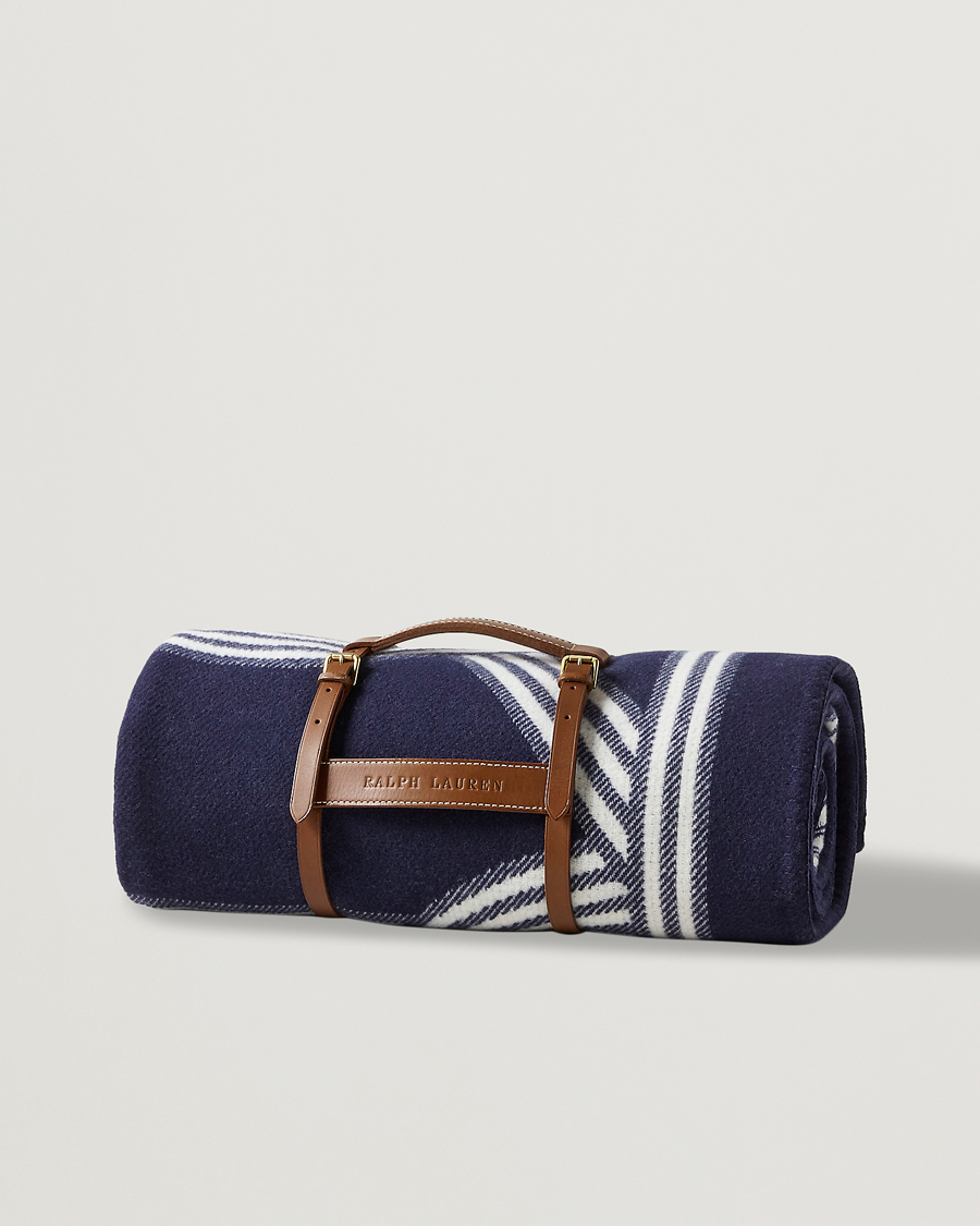 Uomini | Ralph Lauren Home Berken Wool/Cashmere Signature Logo Blanket Navy | Ralph Lauren Home | Berken Wool/Cashmere Signature Logo Blanket Navy