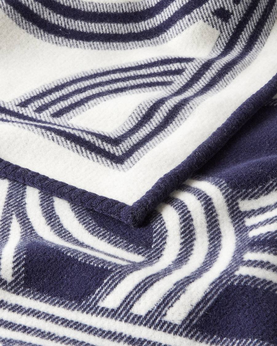 Uomini | Ralph Lauren Home Berken Wool/Cashmere Signature Logo Blanket Navy | Ralph Lauren Home | Berken Wool/Cashmere Signature Logo Blanket Navy
