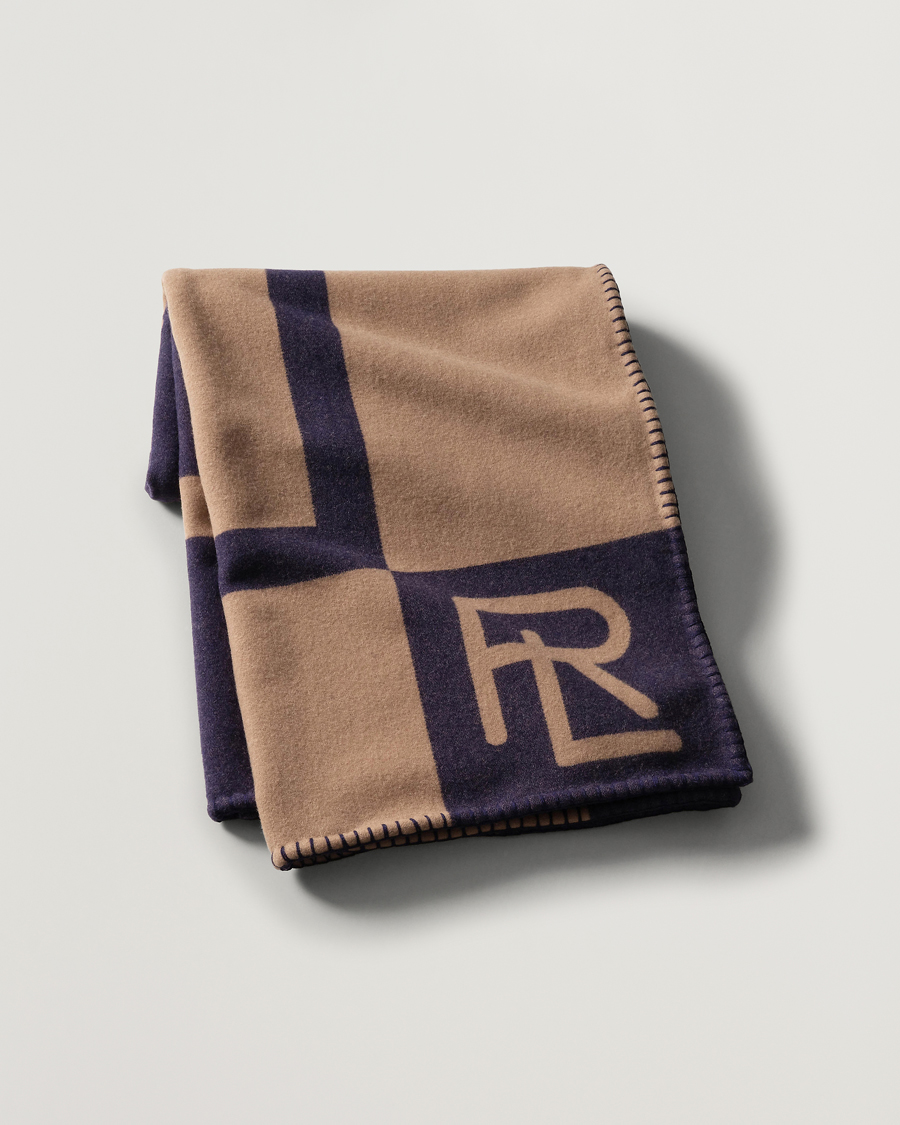 Uomini | Ralph Lauren Home Northam RL Graphic Colour Block Wool Throw Camel/Navy | Ralph Lauren Home | Northam RL Graphic Colour Block Wool Throw Camel/Navy