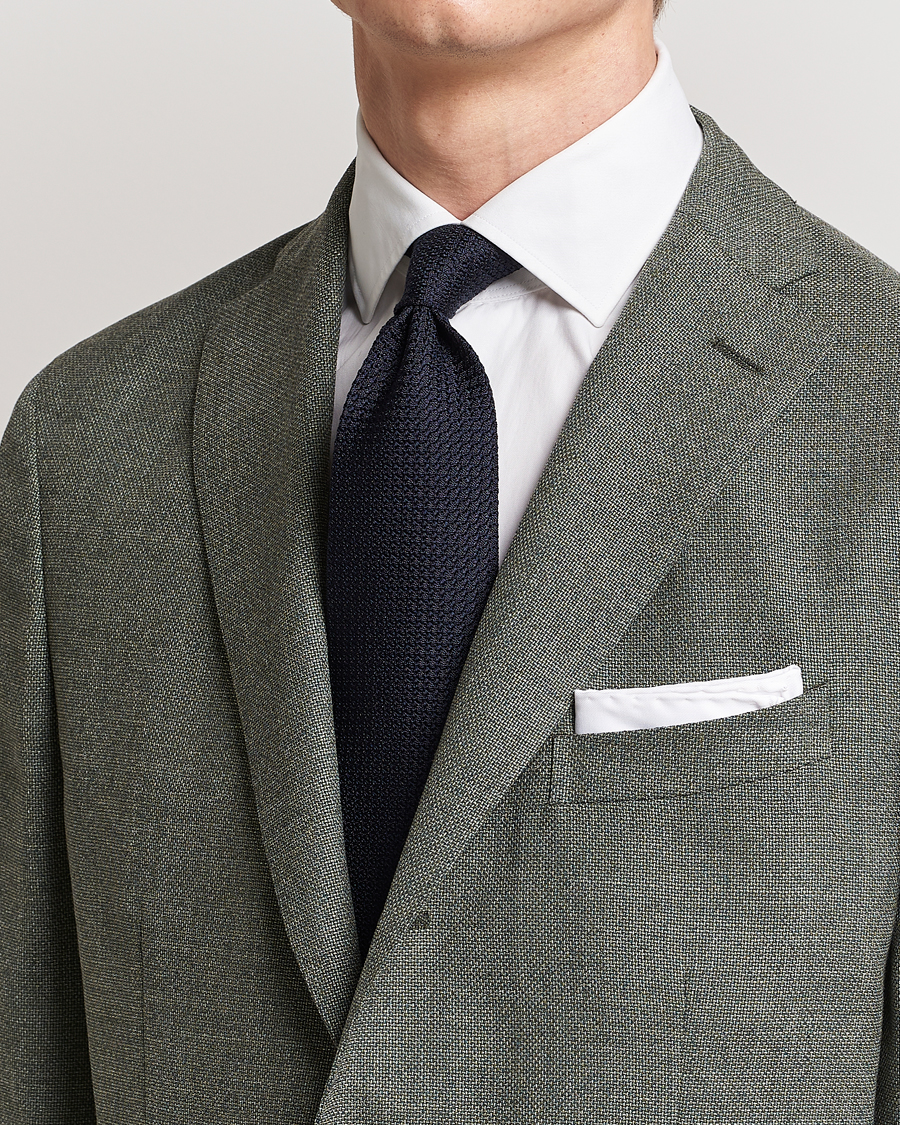 Uomini | Cravatte | Eton | Grenadine Tie Dark Blue