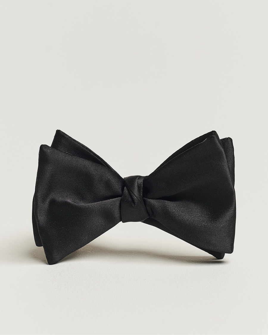 Uomini | Eton Self-Tie Silk Bow Tie Black | Eton | Self-Tie Silk Bow Tie Black