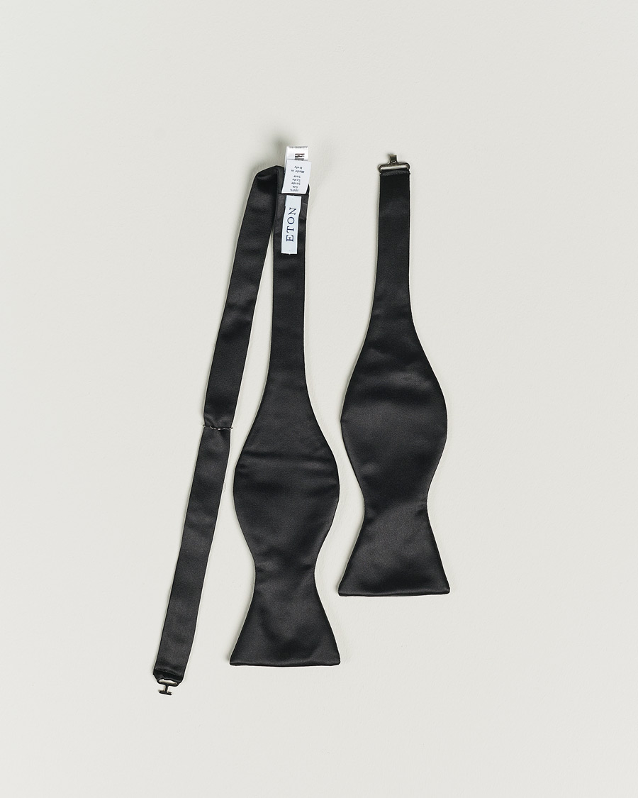 Uomini | Eton Self-Tie Silk Bow Tie Black | Eton | Self-Tie Silk Bow Tie Black