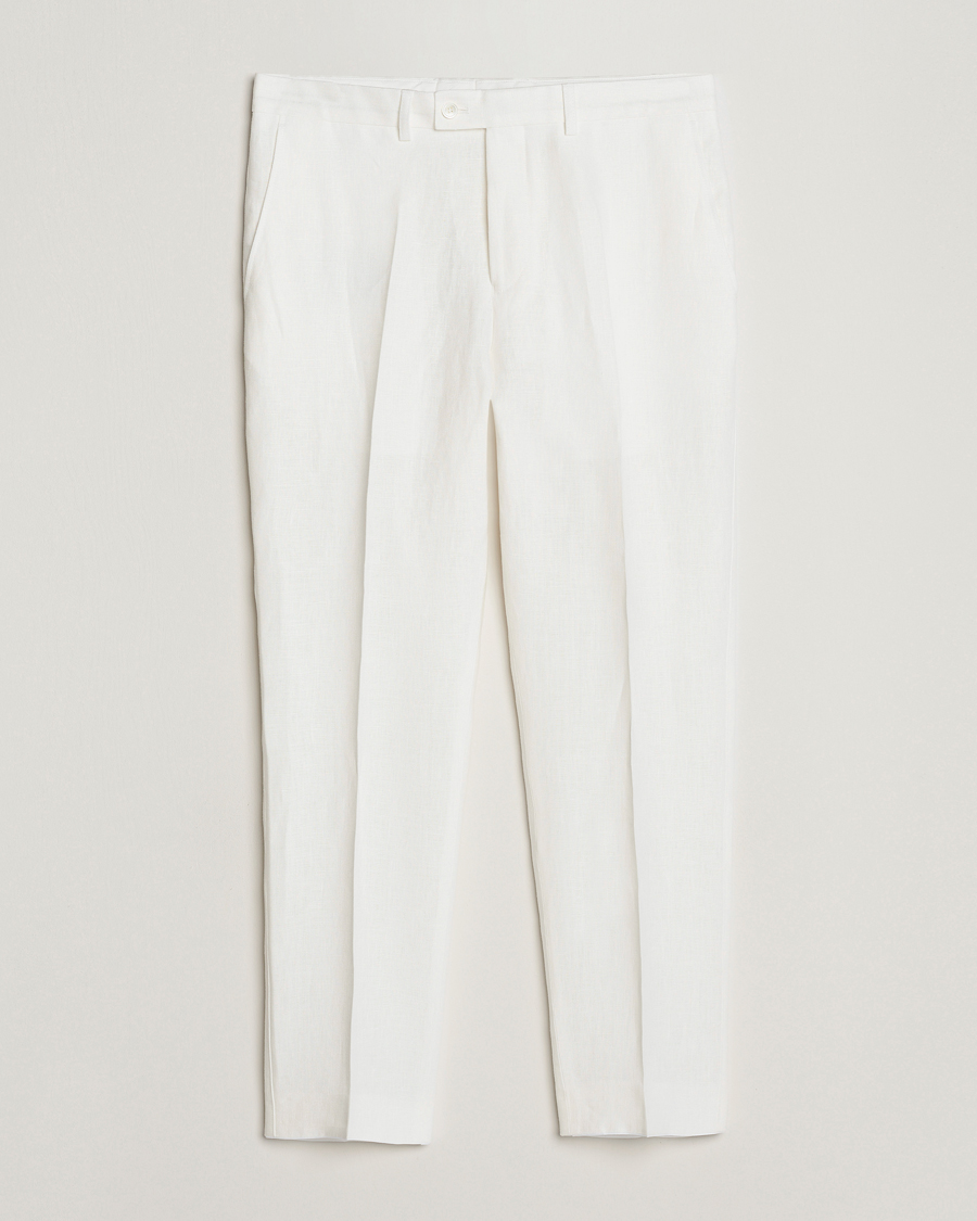 Uomini | Pantaloni | Oscar Jacobson | Deccan Linen Trousers White